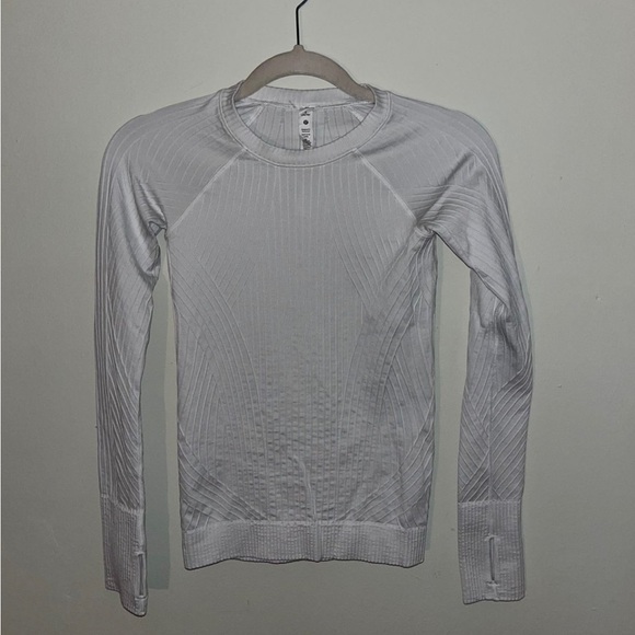 Lululemon White Running Long Sleeve - Picture 3 of 4